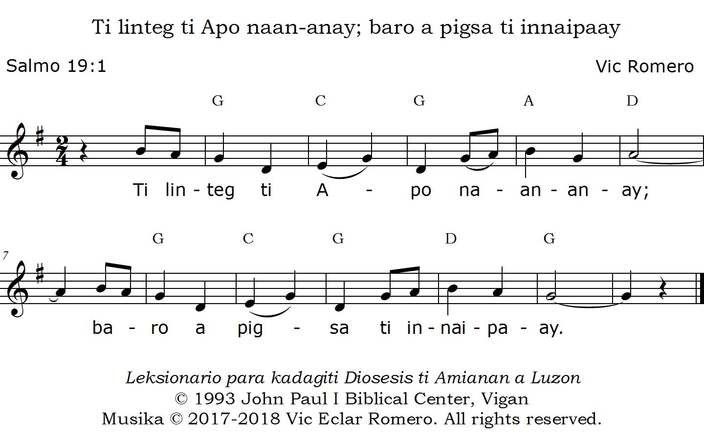 Ti linteg ti Apo naan-anay, baro a pigsa ti innaipaay